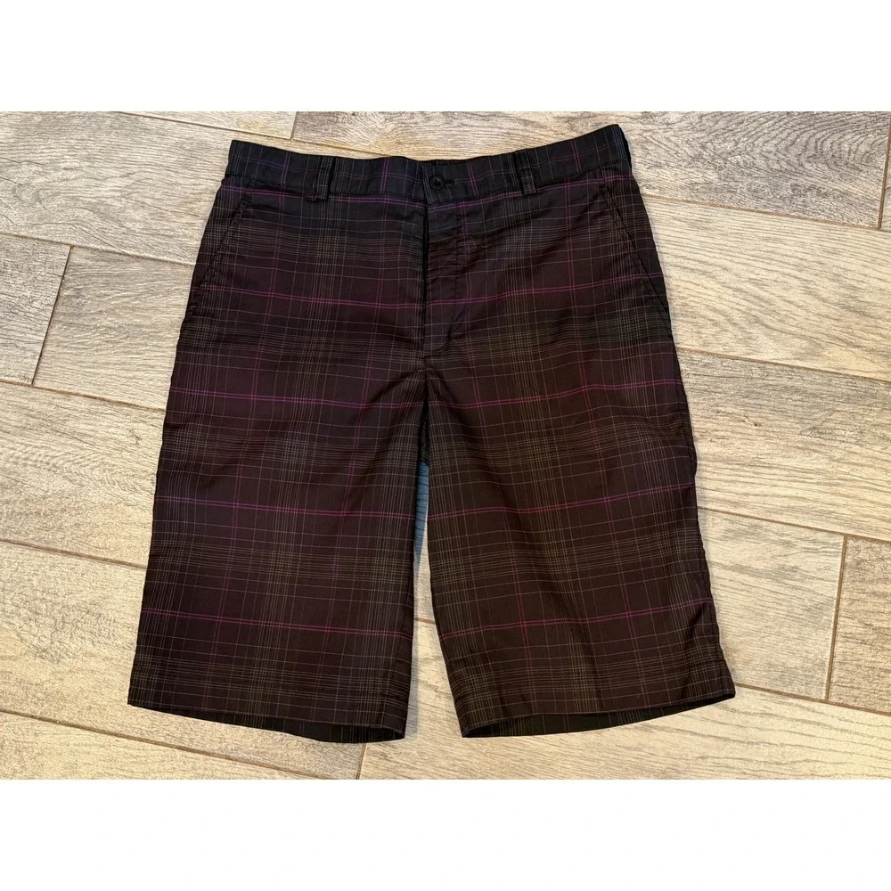 Nike Golf Plaid Shorts 32 Mens Performance 360203 Stretch Chino Long Length